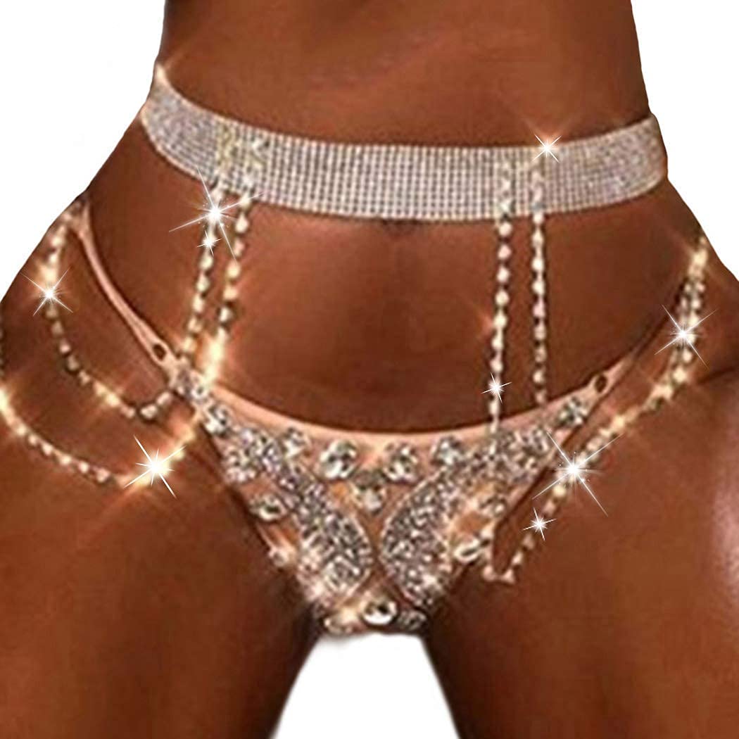 Price:$12.66 Crystal Belly Waist Chain Layered Rhinestone Body Chains Fashion Waist Jewelry Party Body Accessory for Women and Girls (Silver) : Clothing, Shoes & Jewelry