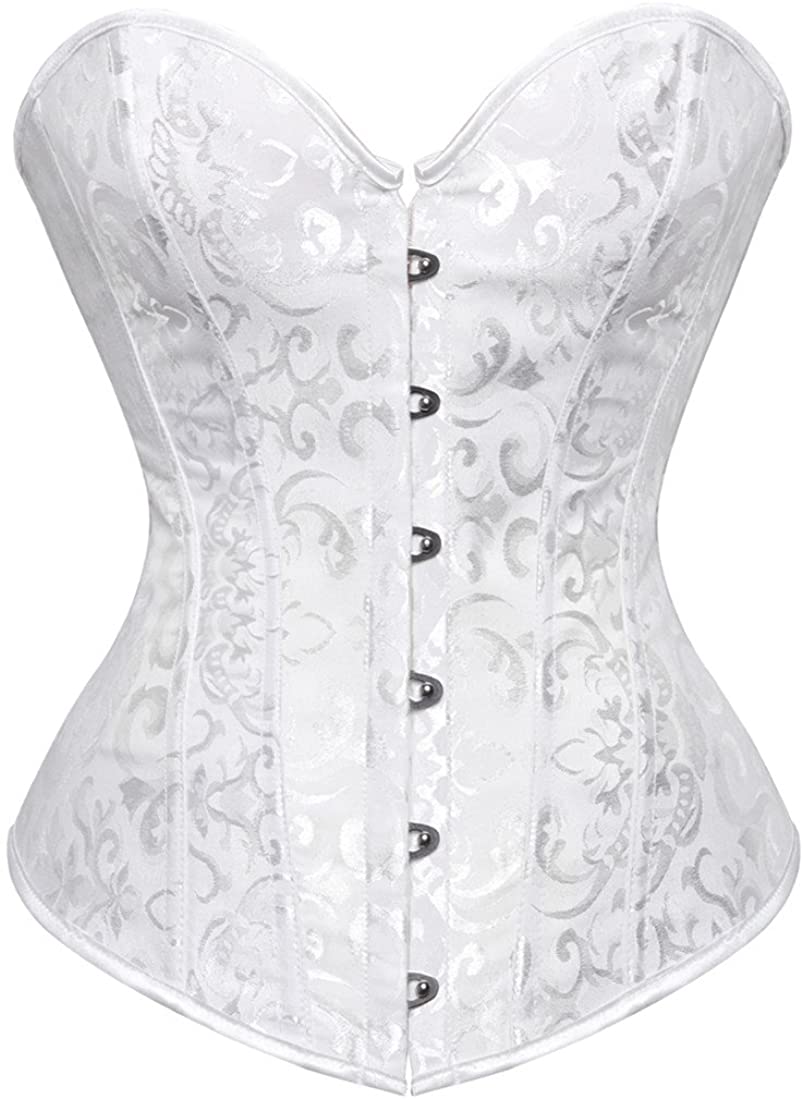 Price:$16.99 for Women White Black Corset Top Sexy Bustier Lingerie Waist Cincher Costume Tops: Clothing, Shoes & Jewelry