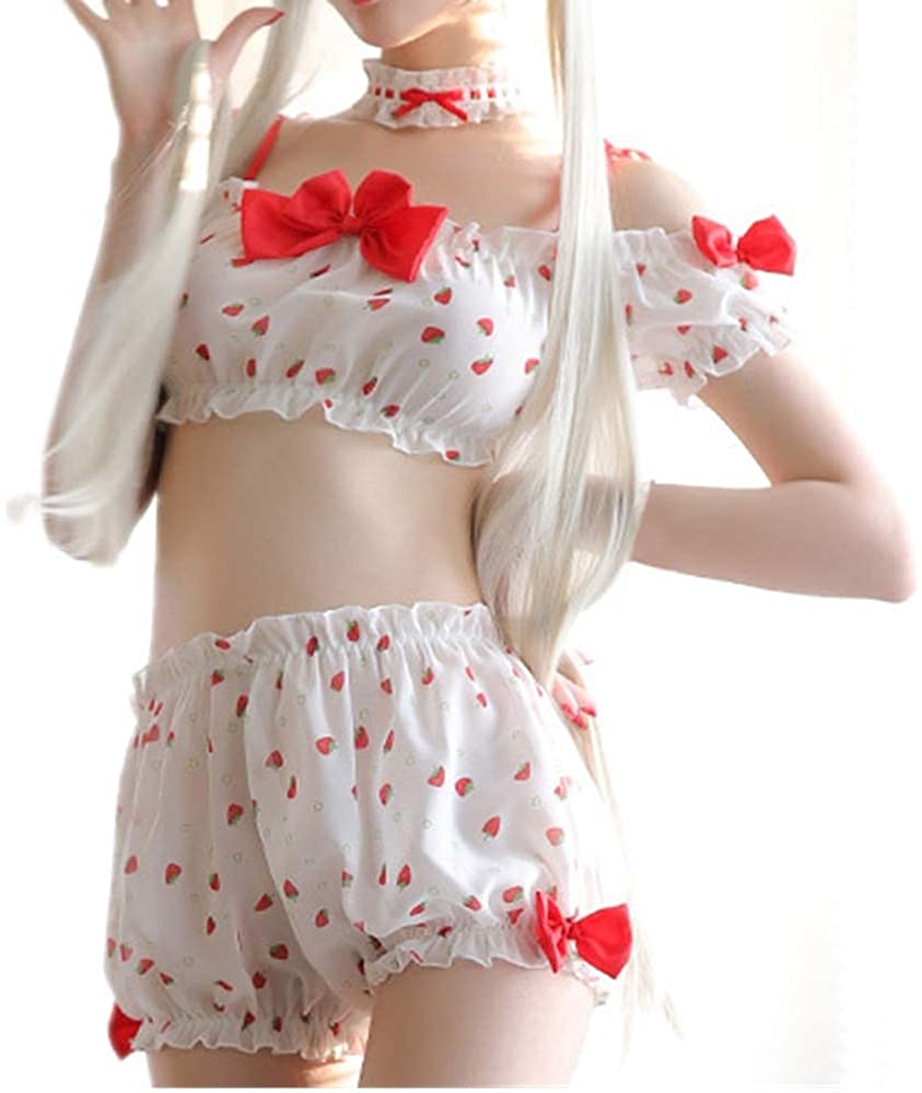 Price:$17.99 Lingerie Set for Women Hollow Heart Lolita Cute Cosplay Costumes Sleepwear Nightie for Sex (Red) : Clothing, Shoes & Jewelry