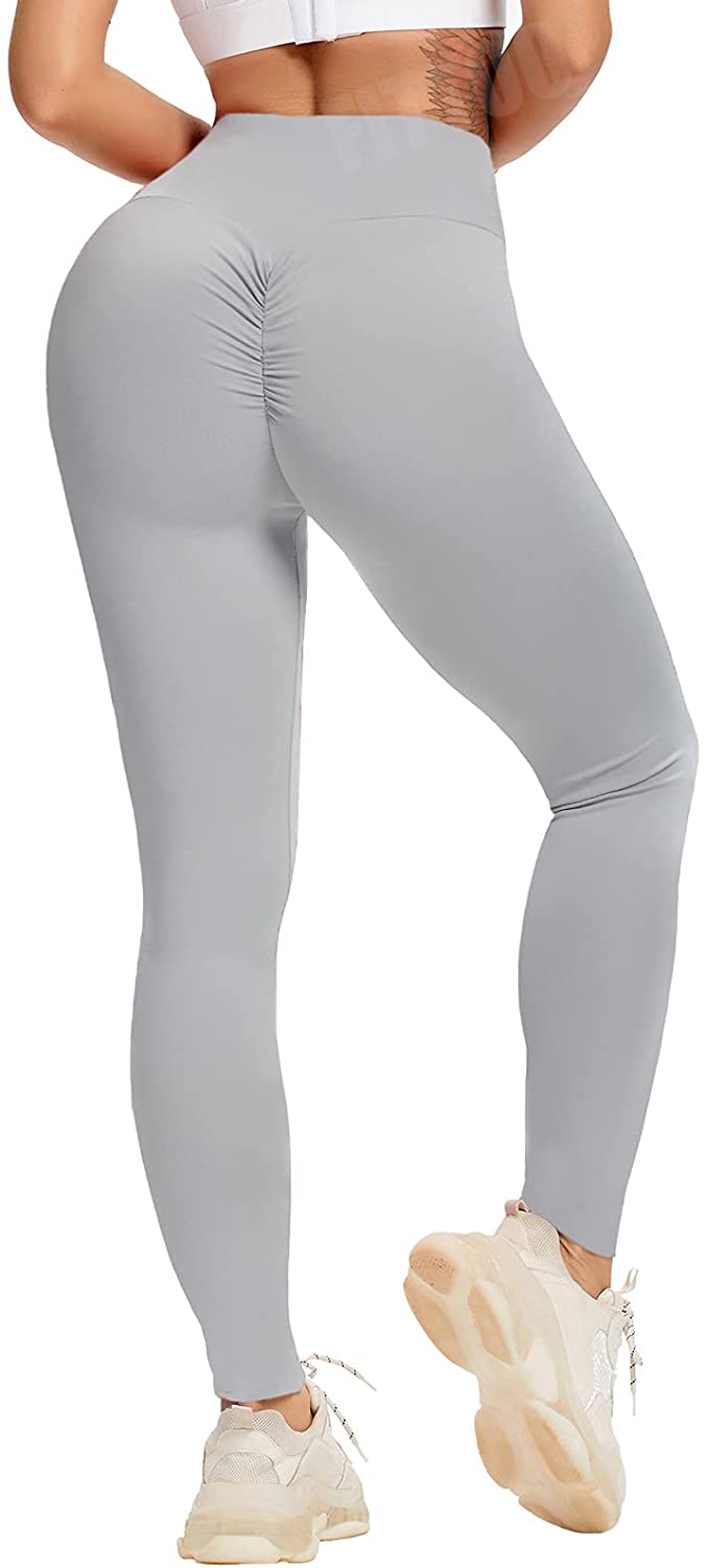 Price:$7.99 Women's High Waisted Bottom Scrunch Leggings Ruched Yoga Pants Push up Butt Lift Trousers Workout Tights at Amazon Women’s Clothing store