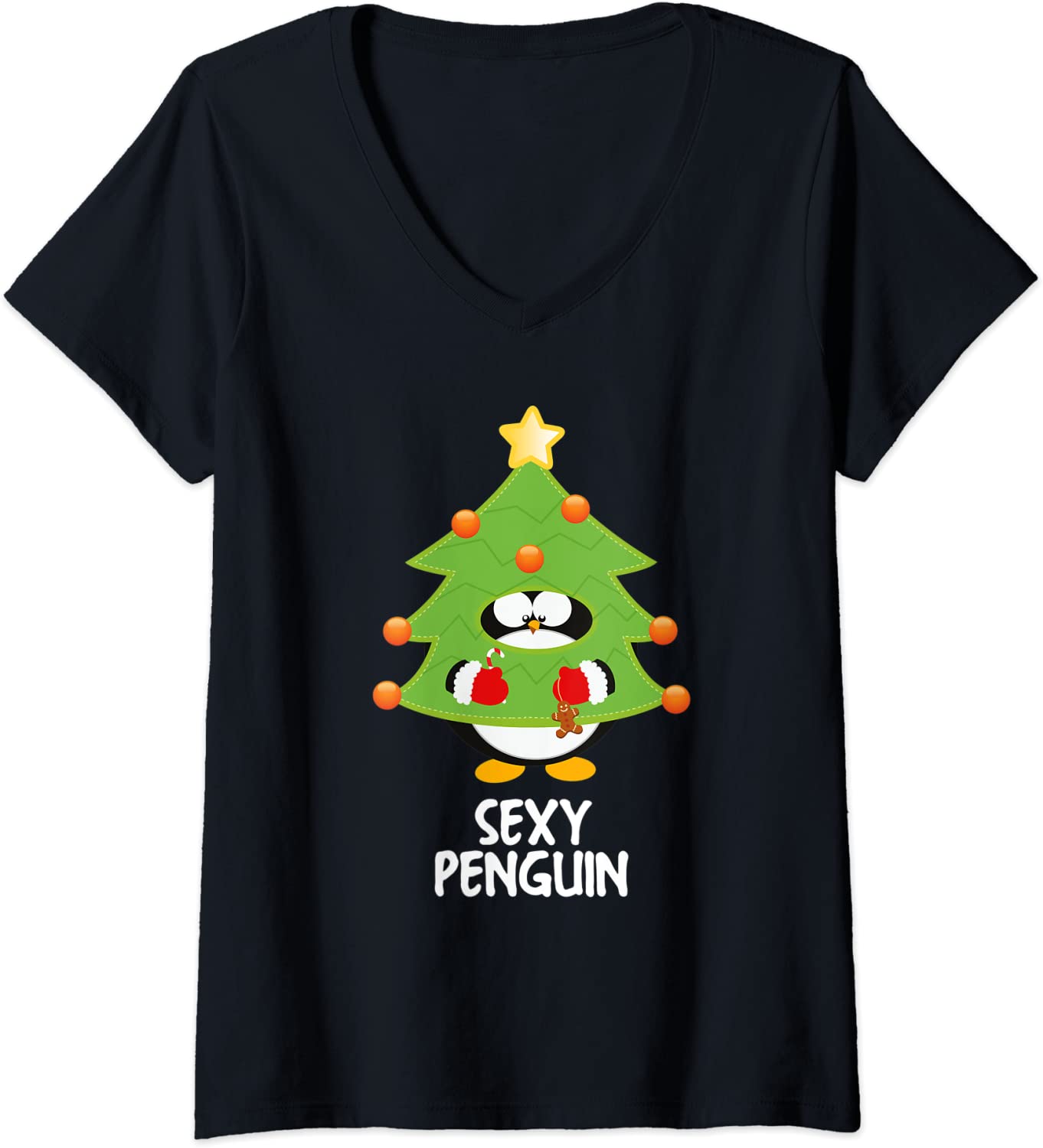 Price:$19.99 Sexy Christmas Penguin Funny Family Matching Pajamas Top V-Neck T-Shirt : Clothing, Shoes & Jewelry