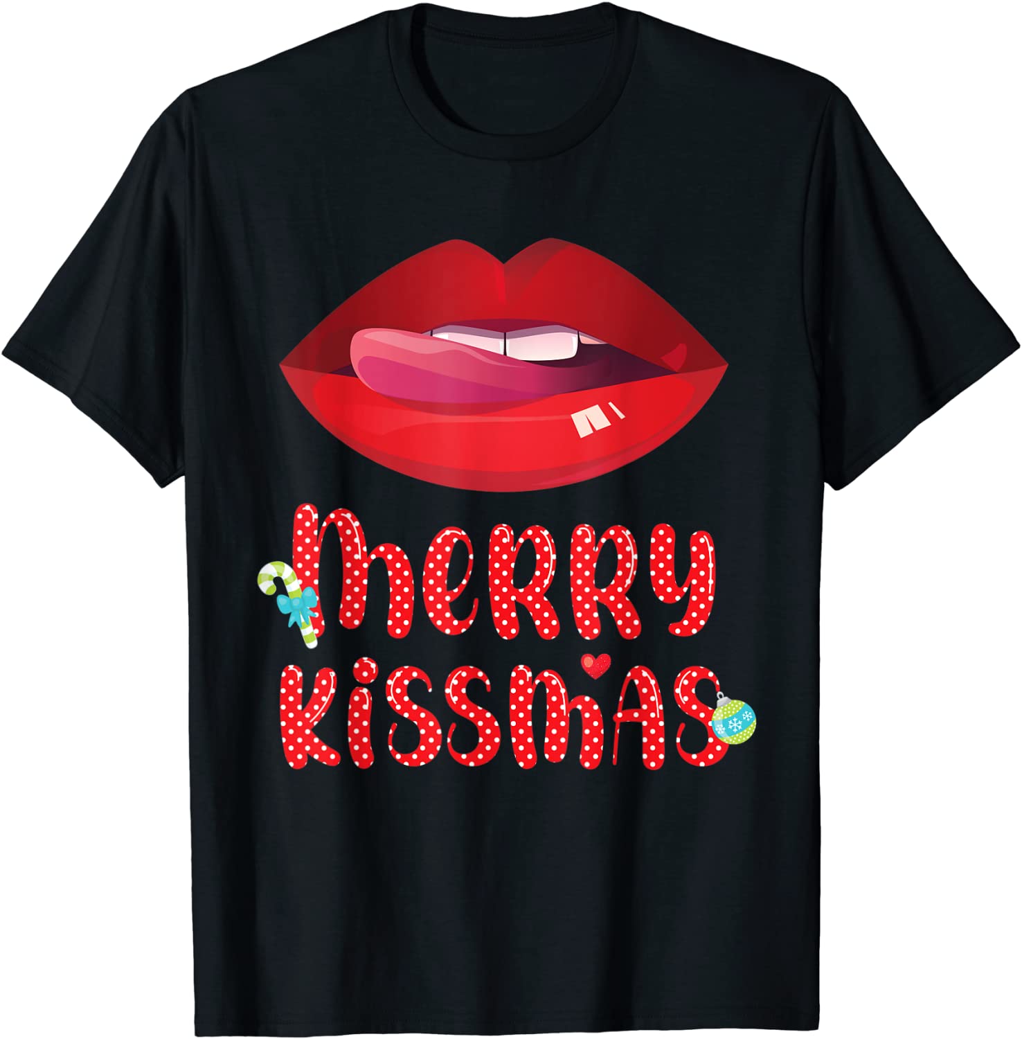 Price:$16.95 Kissmas Christmas Pun Sexy Woman Lips for Men or Women T-Shirt : Clothing, Shoes & Jewelry
