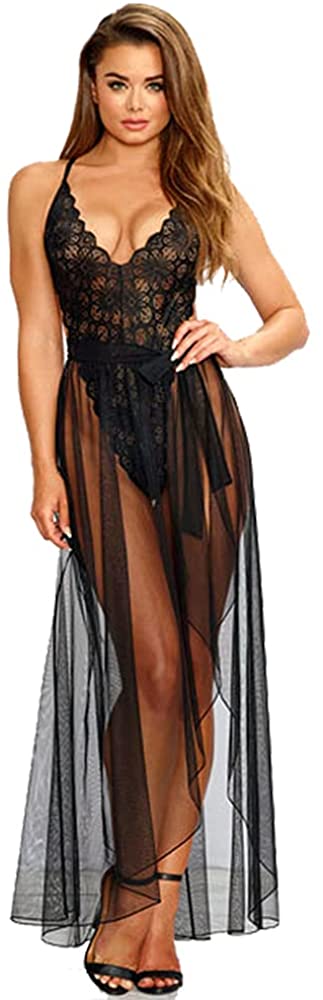 Price:$15.99 One Piece Lingerie for Women - Sexy Bodysuit Nightgown with Mesh Skirt (One Piece Lingerie for Women -Black): Clothing, Shoes & Jewelry