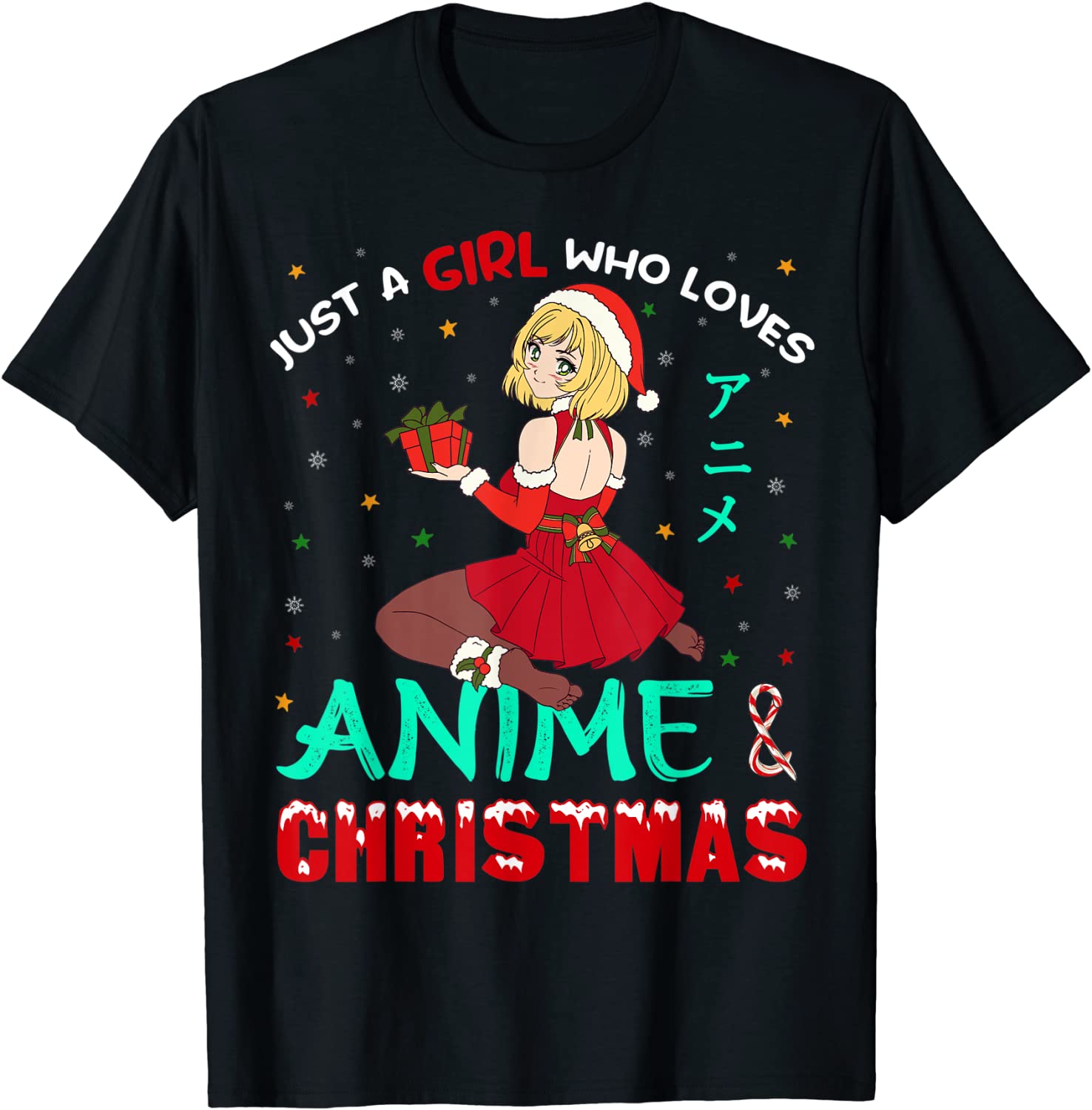 Price:$18.99 a Girl who Loves Anime Shirt Christmas Women Teen Otaku T-Shirt : Clothing, Shoes & Jewelry