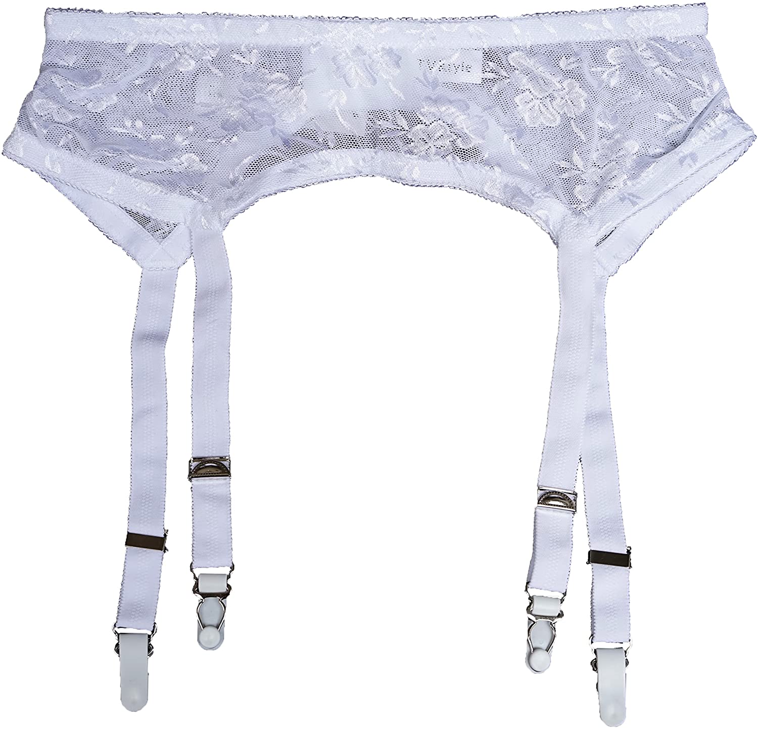 Price:$15.49 Women's Pure White Sexy 4 Vintage Wide Straps Metal Clips Garter Belts for Stockings S502W : Clothing, Shoes & Jewelry