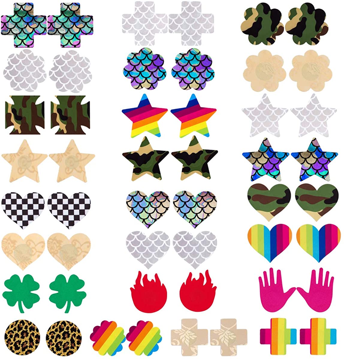Price:$12.99 25 Pairs Nipple Covers Stickers Disposable Design Self Adhesive Breast Pasties for Women at Amazon Women’s Clothing store
