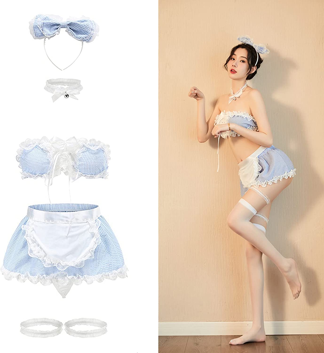 Price:$19.99 Halloween Costume Women Lingerie French Maid Lace Sexy Nightwear Babydoll Teddy One Piece for Costume Valentine's Day : Clothing, Shoes & Jewelry