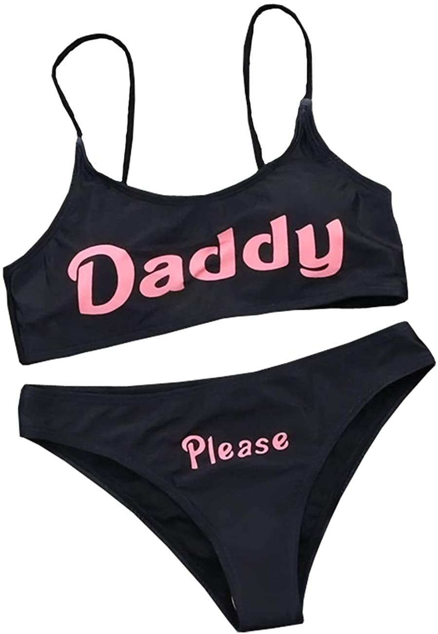 Price:$18.99 Anime Sexy Lingerie Sets Yes Daddy Printed Underwear Mini Bra Crop Tops with Bikini Briefs Sleepwear: Clothing, Shoes & Jewelry
