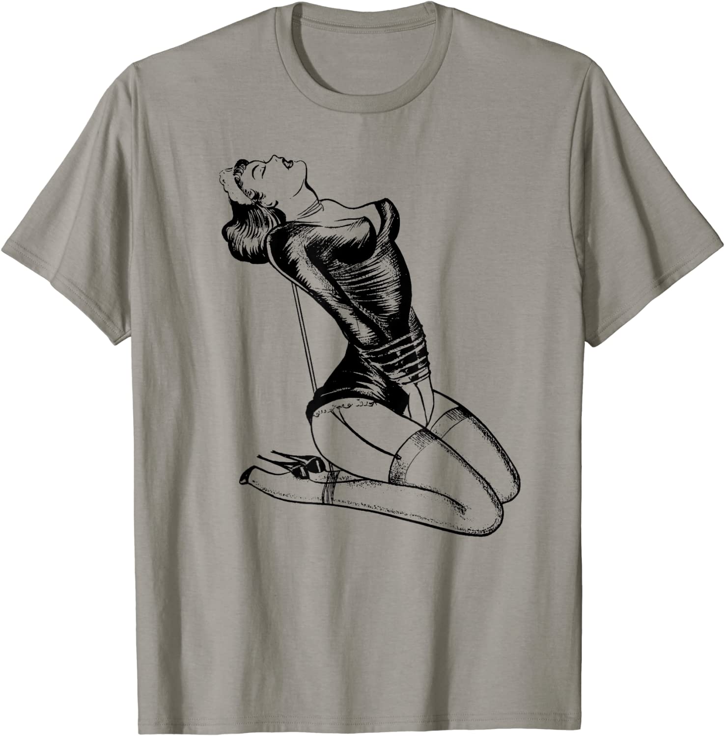 Price:$19.95 French Maid Lingerie Retro Rope Bondage Western BDSM T-Shirt : Clothing, Shoes & Jewelry
