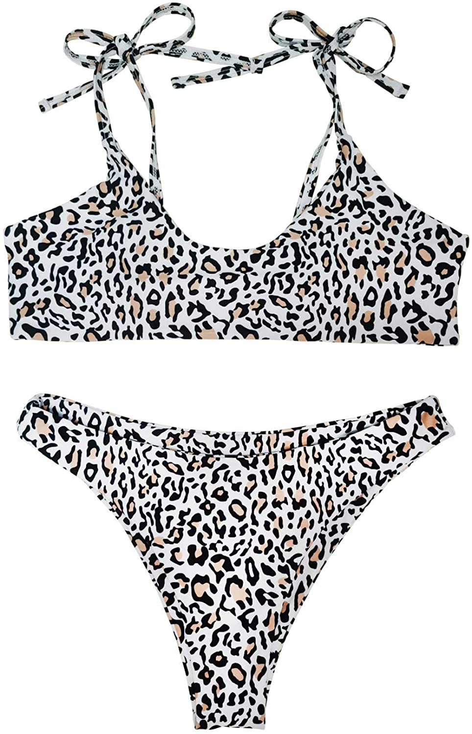 Price:$26.99 Women Tie Shoulder Ribbed Bikini Set Padded Strap Swimsuit : Clothing, Shoes & Jewelry
