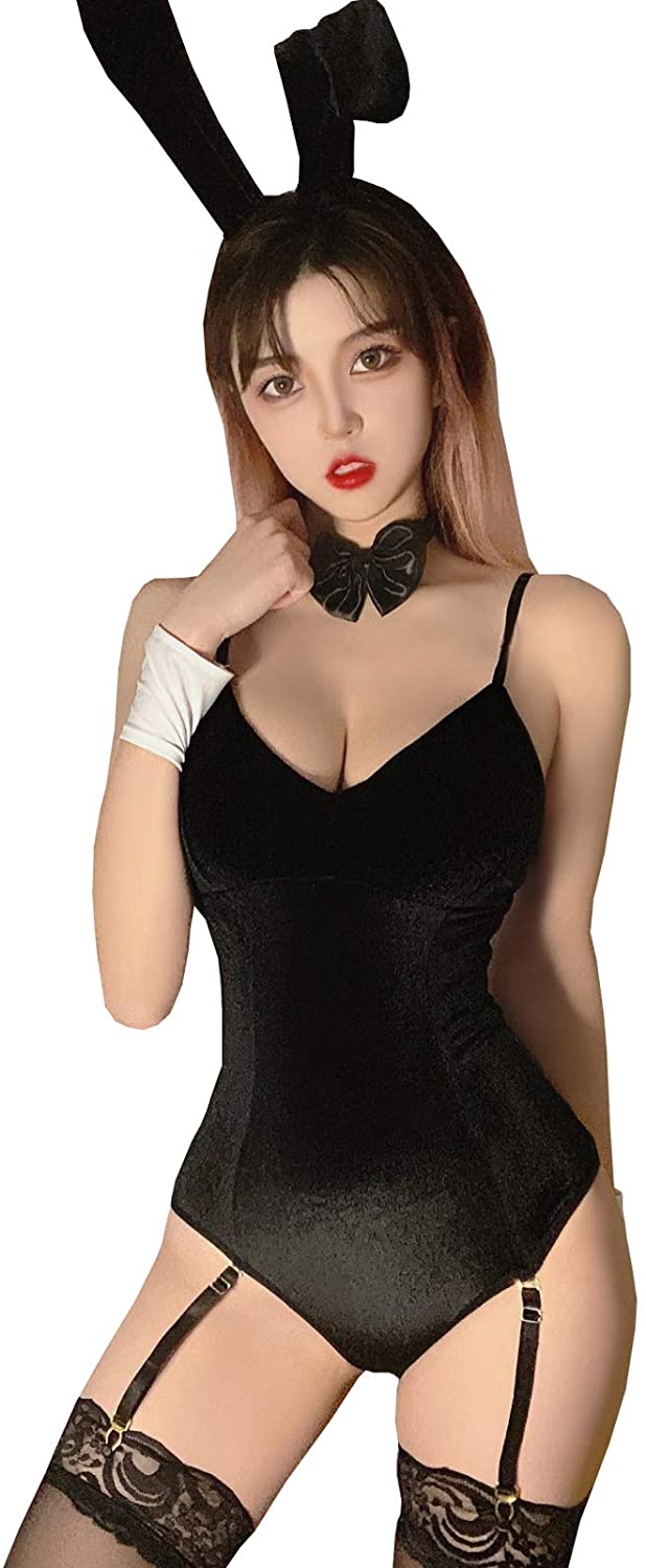 Price:$20.99 Sexy Bunny Bodysuit Roleplay Lingerie Outfit Set Maid Cosplay Costumes (Black, One Size) : Clothing, Shoes & Jewelry