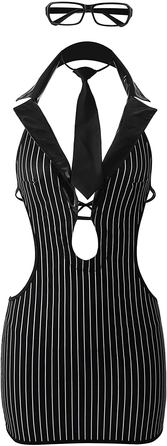 Price:$23.99 Teacher Costume for Women Secretary Cosplay Lingerie Outfit Uniform : Clothing, Shoes & Jewelry