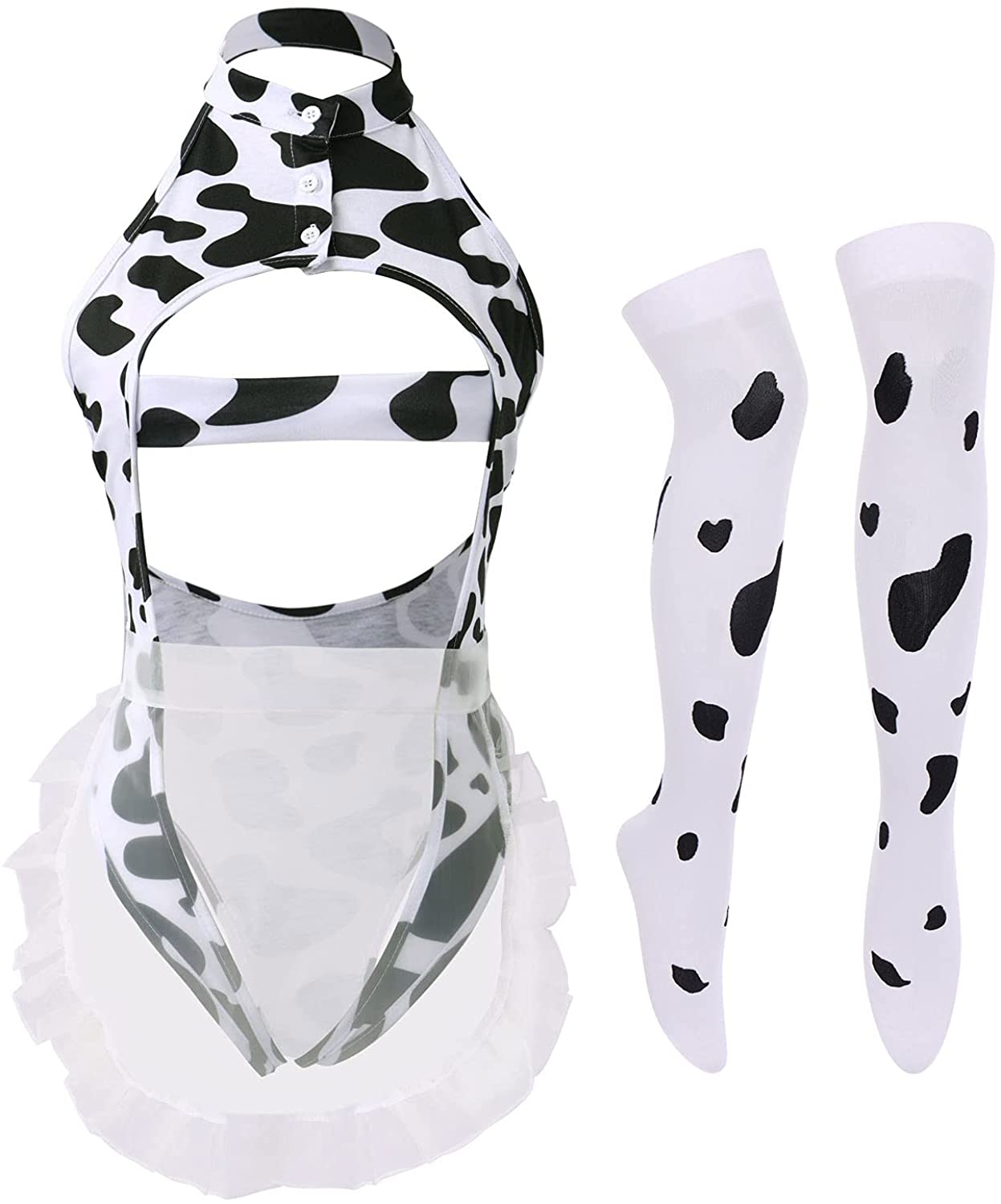 Price:$19.99 Cow Milk Leopard Cosplay Costume Kawaii Outfit Anime Lolita Mini Bikini Bra Lingerie Set for Women Teddy Japanese Halter Bodysuit Underwear One Piece Mesh Babydoll Nightwear 2pcs-mesh : Clothing, Shoes & Jewelry