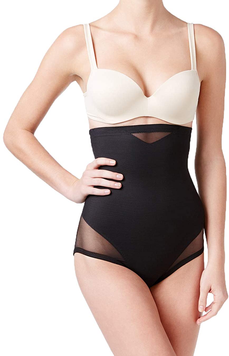 Price:$22.59 Shapewear Extra Firm Sexy Sheer Shaping Hi-Waist Brief at Amazon Women’s Clothing store