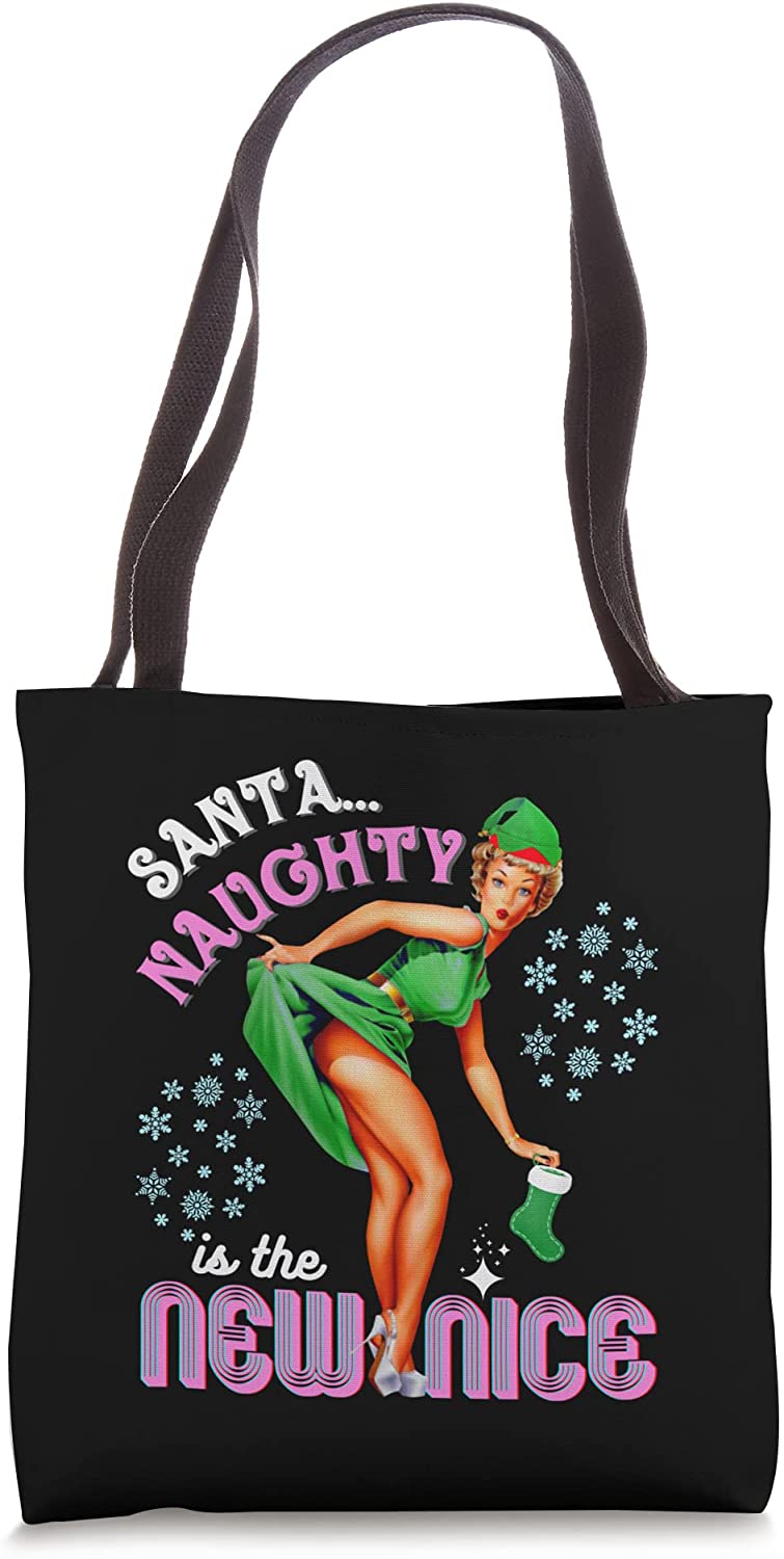Price:$19.99 Santa Naughty-is-the-New-Nice Adult Dirty Joke Vintage Tote Bag : Clothing, Shoes & Jewelry