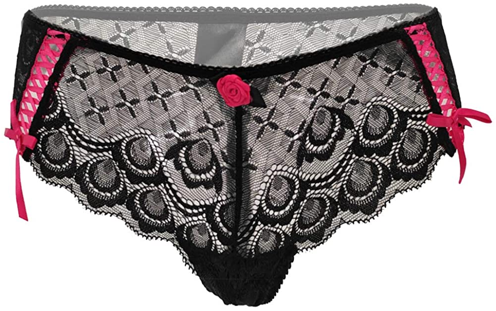 Price:$6.99 Women's Thongs Sexy Hollow Lace Panties G-String with Cute Ribbon : Clothing, Shoes & Jewelry