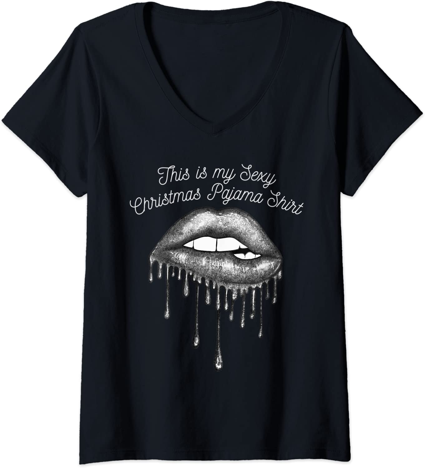 Price:$19.99 This is My Sext Christmas Pajama Top V-Neck T-Shirt : Clothing, Shoes & Jewelry