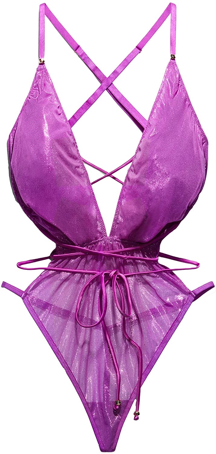 Price:$49.95 X Fenty, Women's, Gathered Mesh Strappy Teddy at Amazon Women’s Clothing store