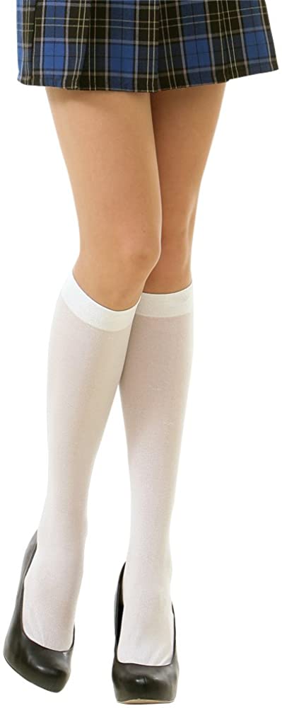 Price:$7.99 Tights for Women | White Stockings Opaque Knee-High Costume Roleplay : Clothing, Shoes & Jewelry