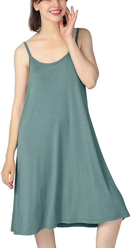 Price:$16.99 Women's Full Slip Nightgowns Summer Criss Cross Back Swing T-Shirt Dress at Amazon Women’s Clothing store