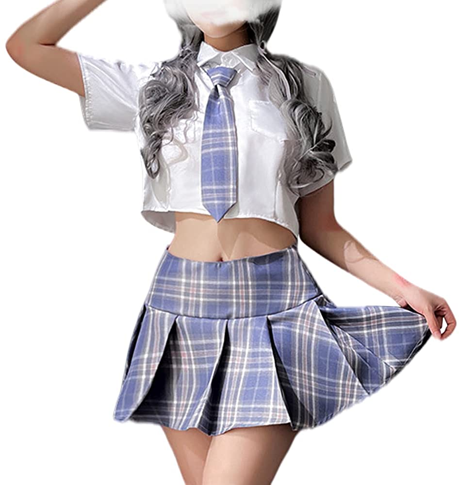 Price:$16.98 Schoolgirl Lingerie for Women Schoolgirl Outfits Uniform Cosplay Lingerie Set Sexy Student Costume: Clothing, Shoes & Jewelry