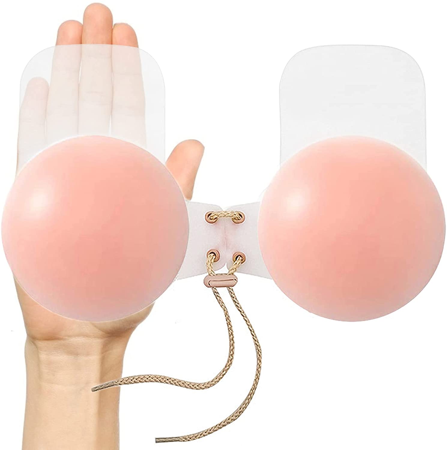 Price:$4.99 Silicone Nippleless Covers Strapless Backless Push up Breast Lift Tape Adhesive Bra Invisible Sticky Bra Pasties for women 4 inch Diameter(Round) at Amazon Women’s Clothing store
