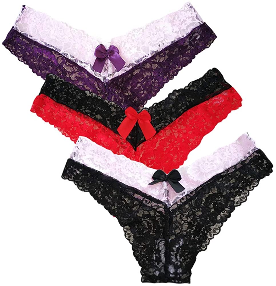 Price:$13.98 Lace Underwear Panties Sexy Soft SeamlessTrim Briefs Hipster Panties for Ladies at Amazon Women’s Clothing store