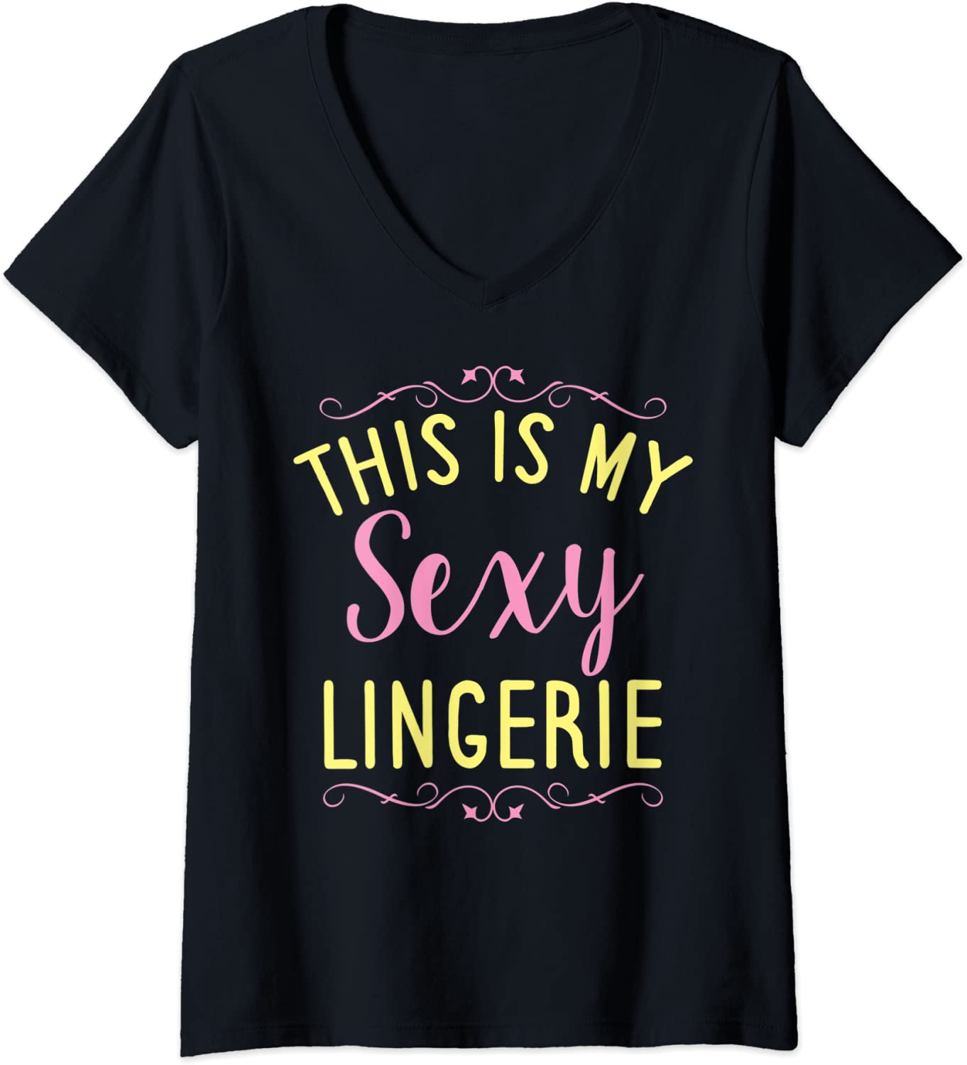 Price:$19.99 This Is My Sexy Lingerie Bedtime Pajama For Husband & Wives V-Neck T-Shirt : Clothing, Shoes & Jewelry
