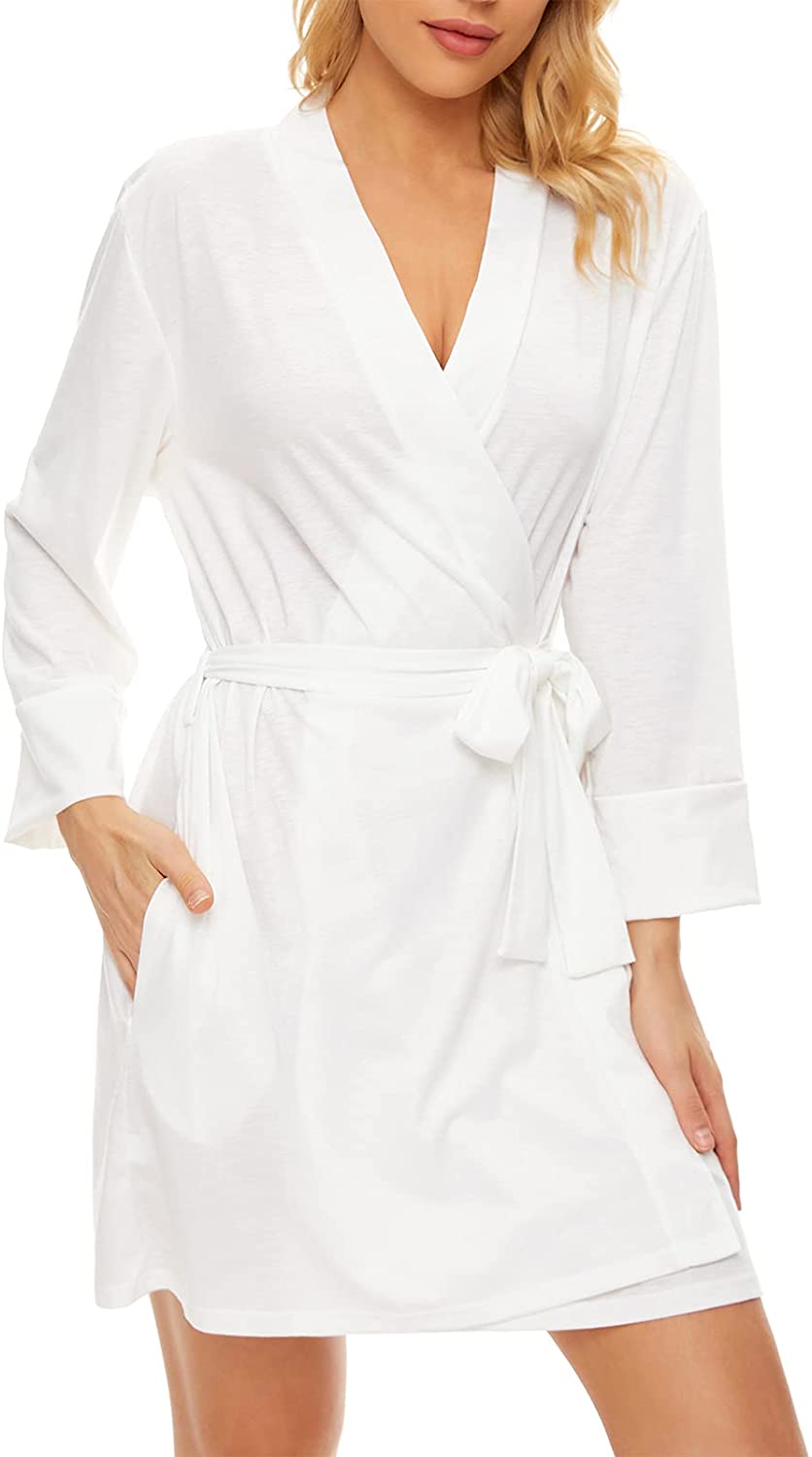 Price:$16.99 Star Sexy Women Robes Warm Lightweight Bath Robes Female Soft Shower Robes for Women Maternity Robe V-neck Knit at Amazon Women’s Clothing store