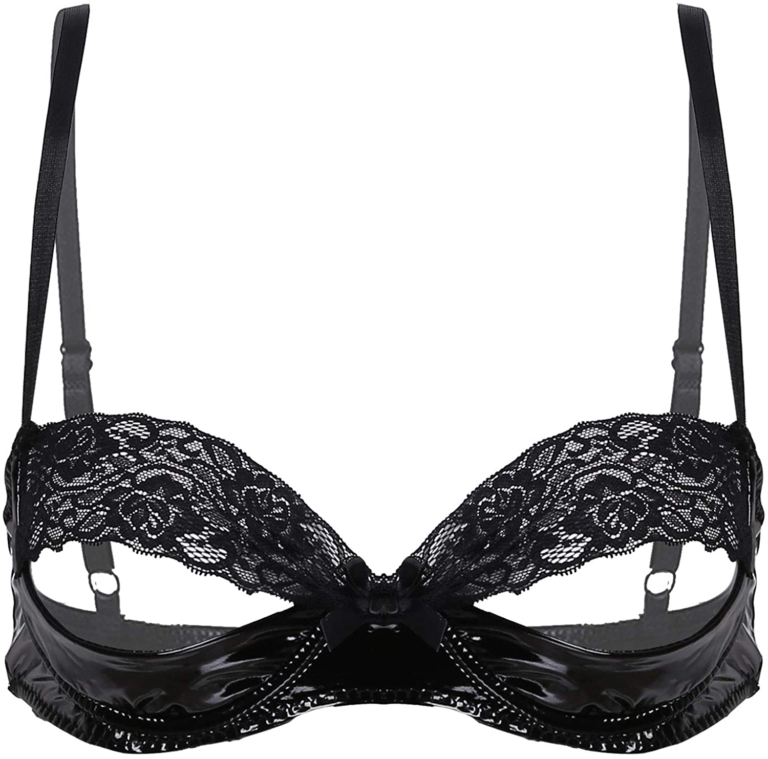 Price:$7.99 Women's Sexy Sheer Lace Floral Lingerie Nipple Split Wire-Free Unlined Triangle Bra Top: Clothing, Shoes & Jewelry