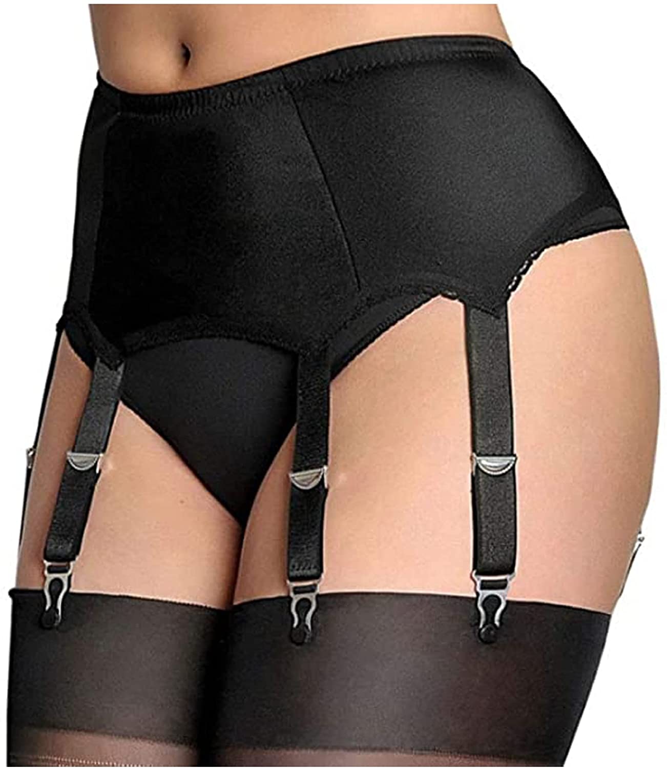 Price:$8.99 Women's Sexy Lace Mesh Garter Belt High Waist Suspender Belt with Six Metal Clips for Women‘s Stockings/Lingerie : Clothing, Shoes & Jewelry