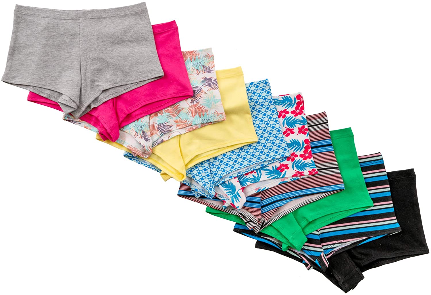 Price:$19.99 Intimates Womens Cotton Boyshort Panty, Pack of 10 at Amazon Women’s Clothing store