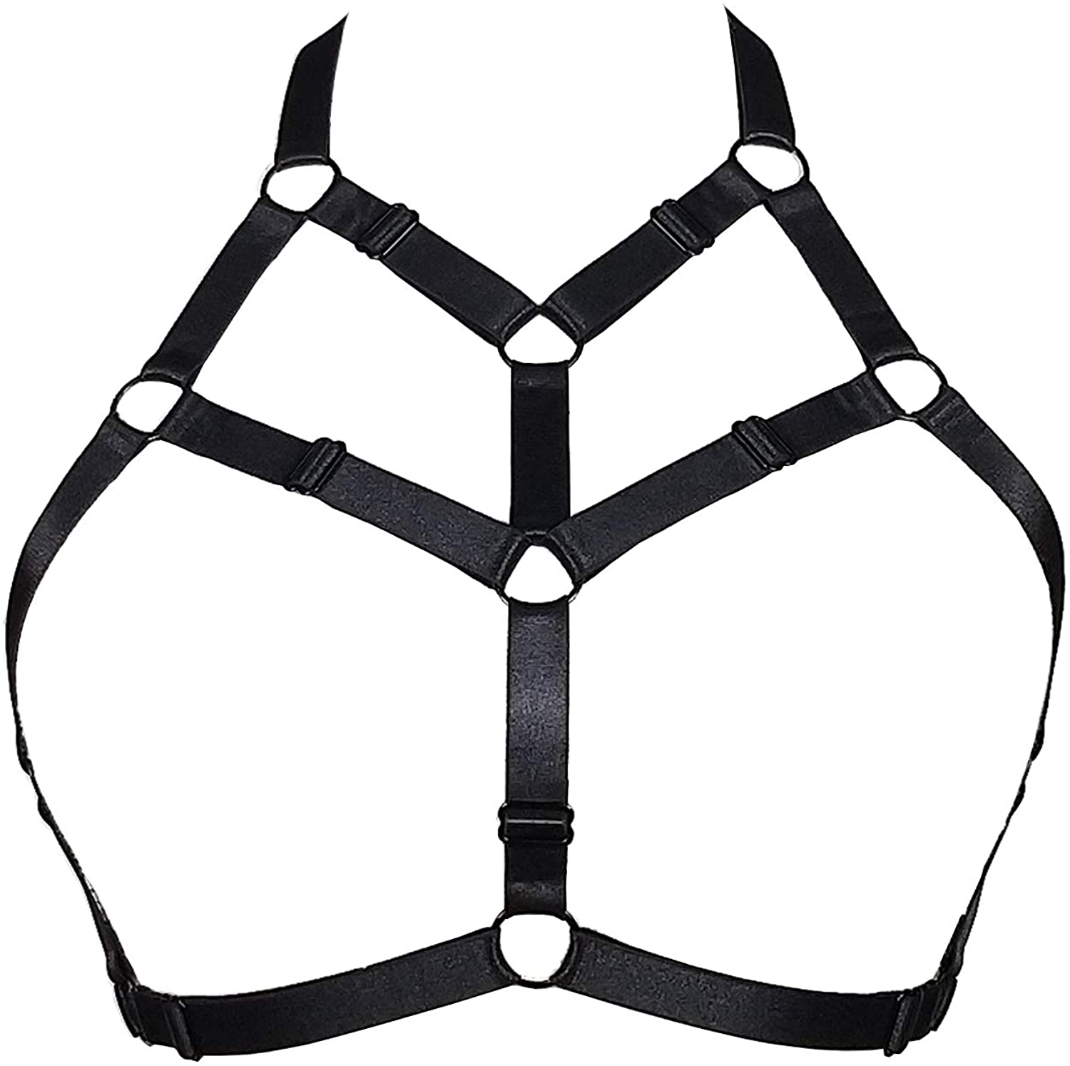 Price:$15.99 Cupless Cage Harness Black Belt Elastic Gothic Strappy Cage Punk Bra: Clothing, Shoes & Jewelry