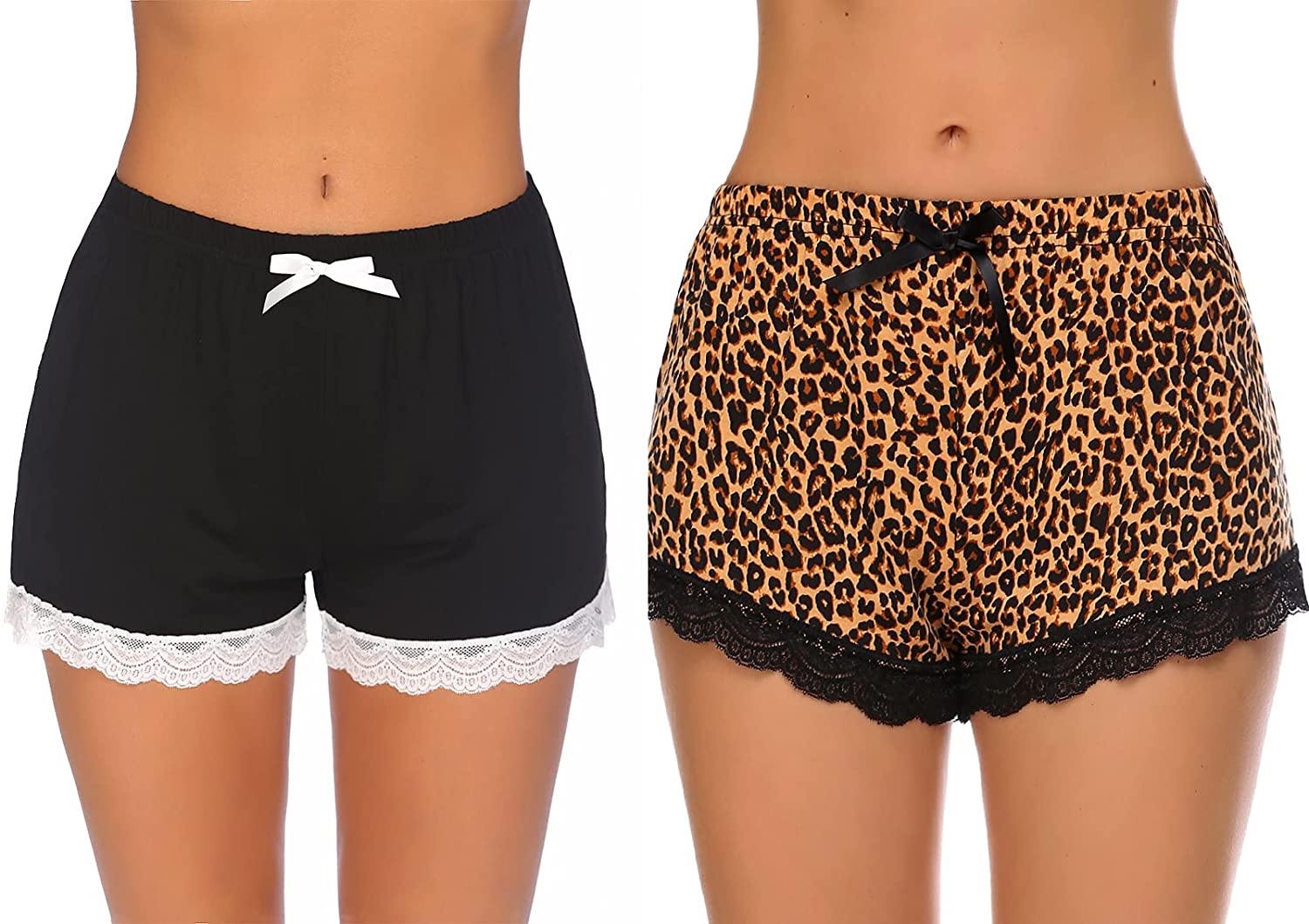 Price:$23.98 2 Pack Women's Sleep Shorts Stretchy Pajama Bottoms Shorts with Lace Hem at Amazon Women’s Clothing store