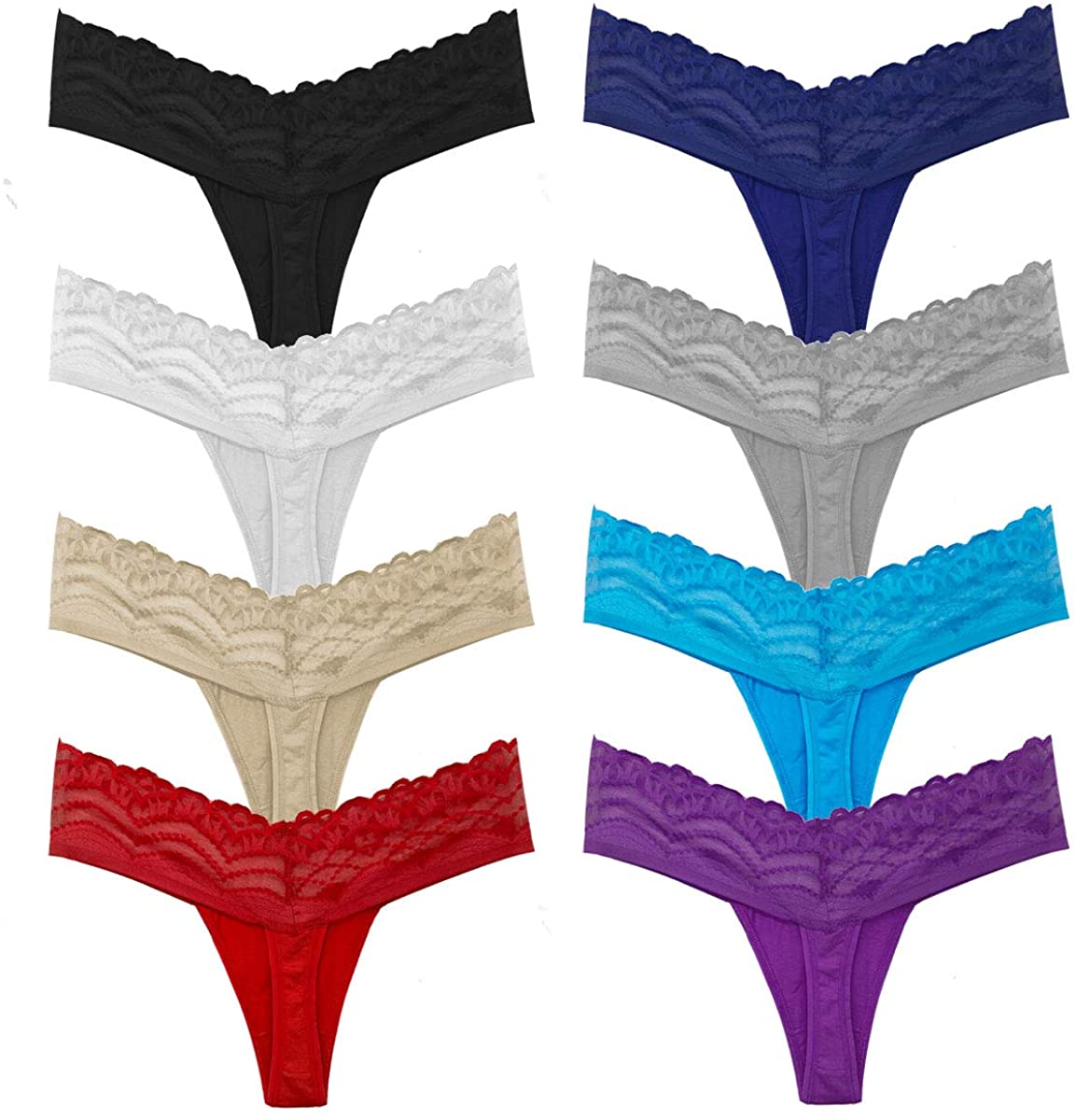 Price:$7.99 Pack of 10 G String Underwear for Women, Assorted Different Lace Pattern & Colors : Clothing, Shoes & Jewelry