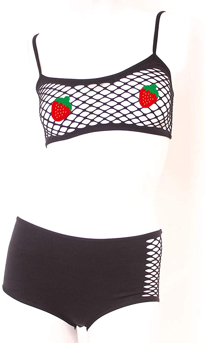 Price:$28.00 Sexy Fishnet Lingerie Set, See Through, Stretchy, Bikini Set with Fishnet Bra and Matching Underwear for Women, One Size, Black: Clothing, Shoes & Jewelry