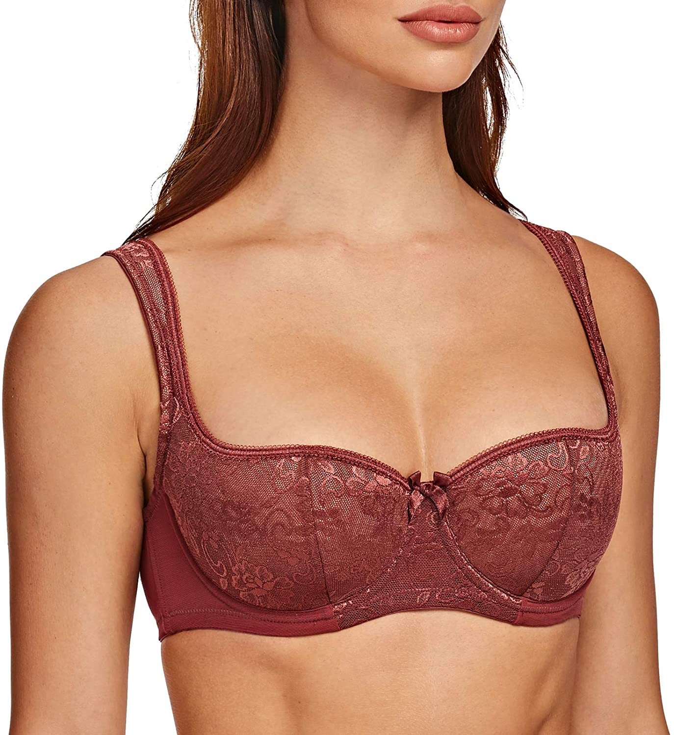 Price:$21.99 Women's Balconette Bra with Padded Strap Half Cup Underwire Sexy Lace : Clothing, Shoes & Jewelry