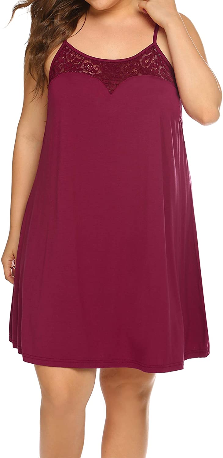 Price:$19.99 Women's Plus Size Nightgown Lightweight Sleeveless Nighties Lace Chemise Slip Nightdress Sleepwear : Clothing, Shoes & Jewelry