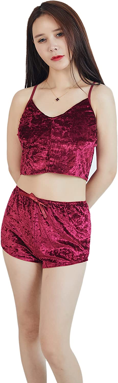 Price:$13.99 Diamond Velvet Sexy Lingerie Set Sexy Lingerie Pajama Shorts For Women at Amazon Women’s Clothing store