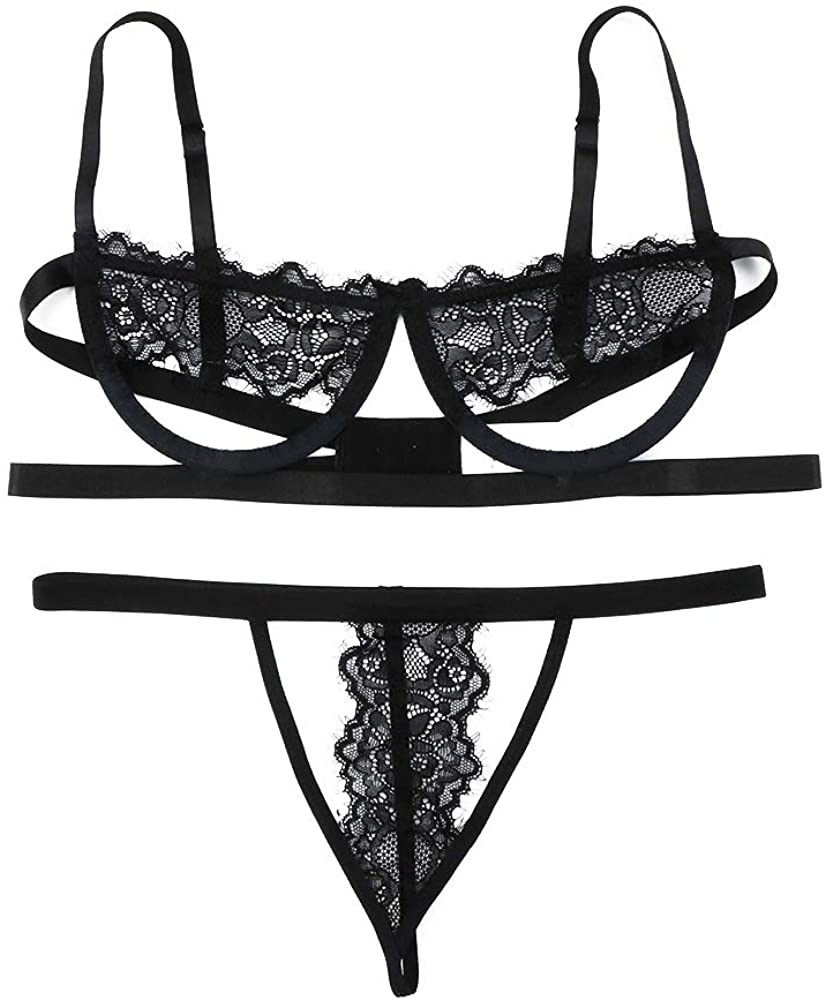 Price:$12.99 Women's Lingerie Sexy Bra and Panty Sets Mini Bodysuit with Underwire Cut Out: Clothing, Shoes & Jewelry