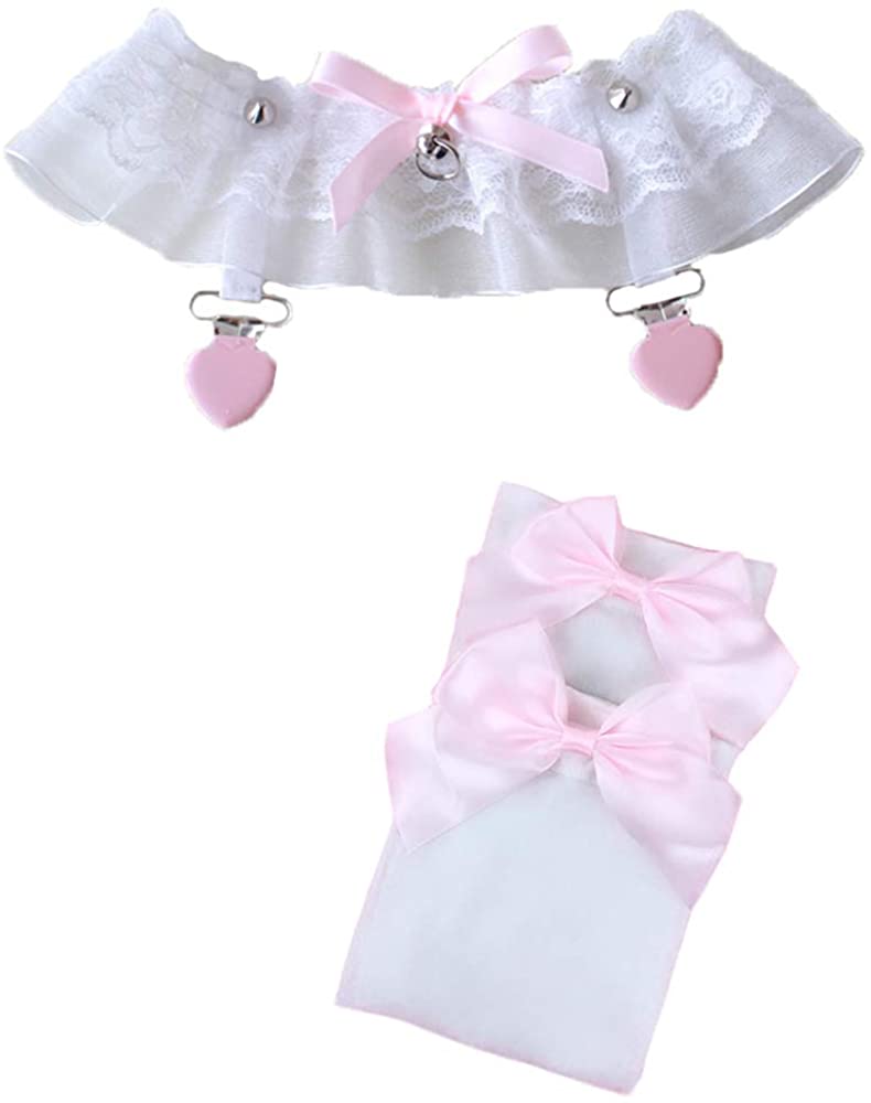 Price:$18.56 Garter Stockings Sets Women Adjustable Sexy Leg Harness Garter Belts Gothic Kawaii Thigh Ring with Clip (White) : Clothing, Shoes & Jewelry