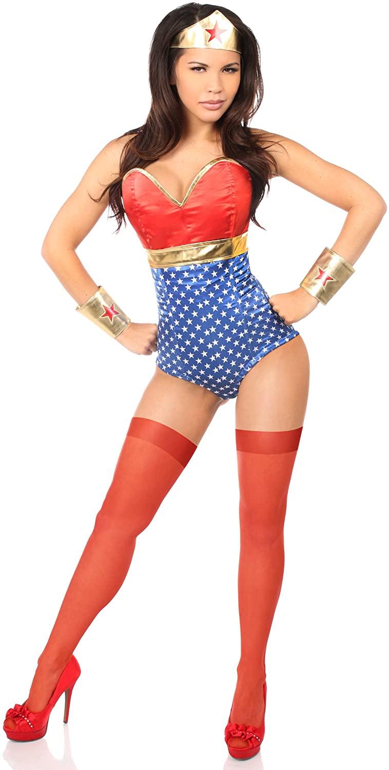 Price:$57.46 corsets Lavish 3 PC Sexy Superhero Costume: Clothing, Shoes & Jewelry