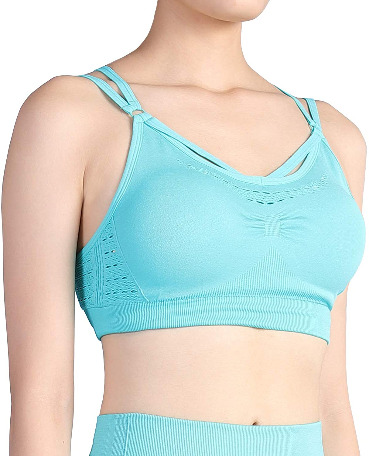 Price:$5.99 Women's Seamless Sports Bras Yoga Padded Tops Adjustable Sexy Back Running Workout Fitness Activewear at Amazon Women’s Clothing store