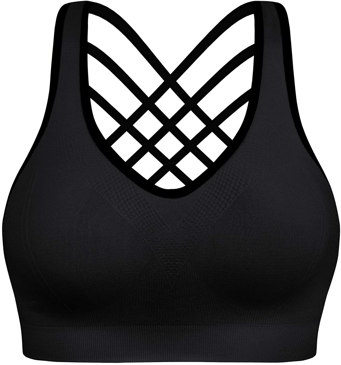 Price:$13.99 Padded Strappy Sports Bras for Women Comfortable Yoga Bra for Activewear at Amazon Women’s Clothing store