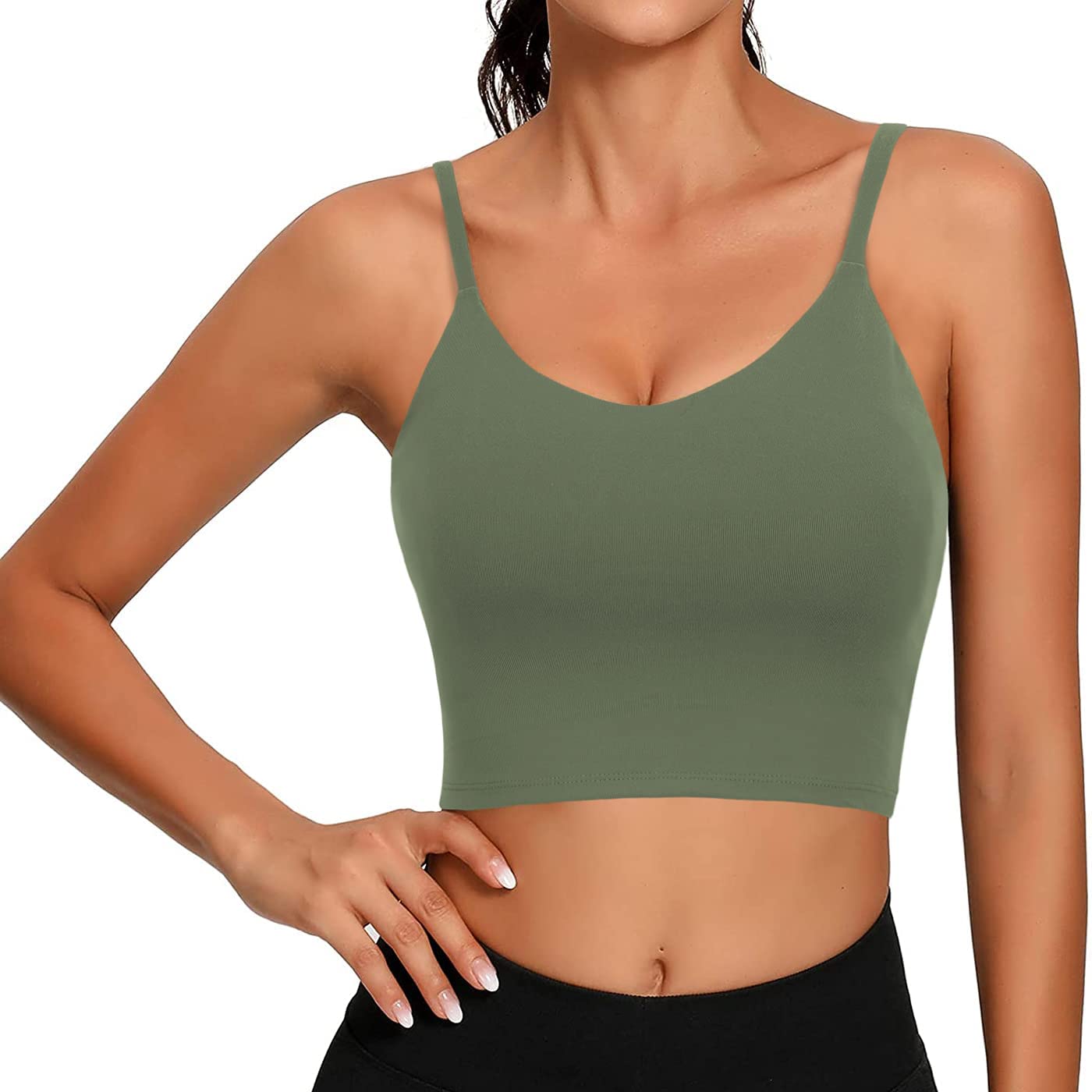 Price:$9.99 Women's Sports Bra Padded Tank Tops Crop Workout Running Yoga Shirts at Amazon Women’s Clothing store