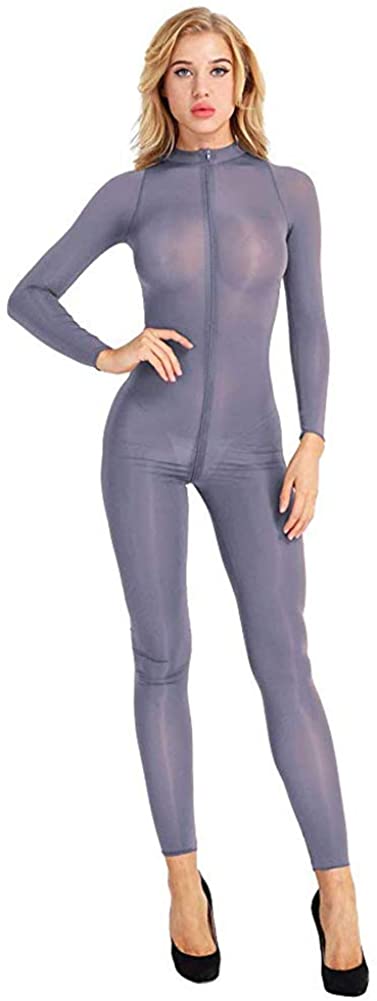 Price:$15.99 Women One Piece Unitard Bodysuit Skin Tight Sexy Underwear Long Sleeve (Dark gray): Clothing, Shoes & Jewelry