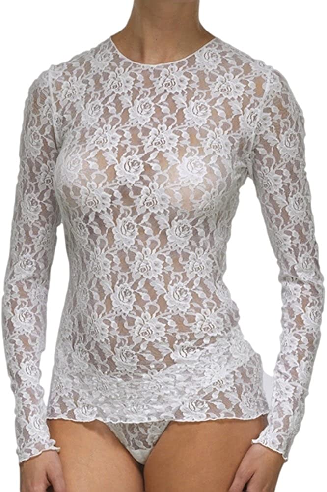 Price:$49.00 panky Women's Signature Lace Unlined Long Sleeve Top at Amazon Women’s Clothing store