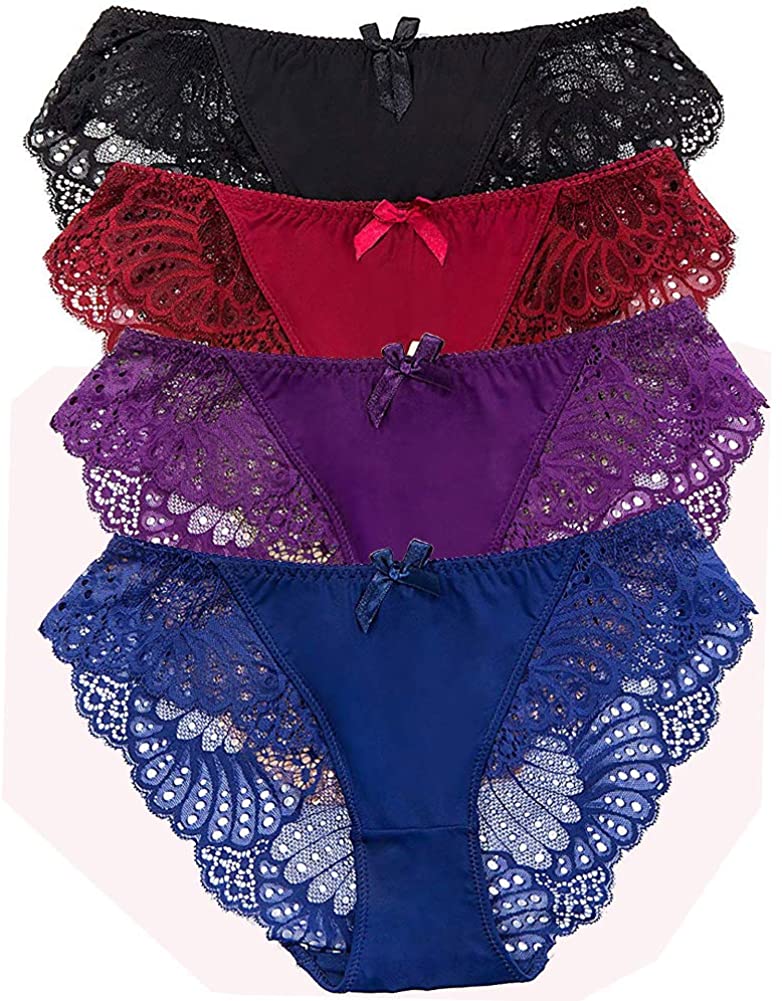 Price:$11.99 Sexy Lace Underwear Hipster Thongs Panties Pack of 4 at Amazon Women’s Clothing store