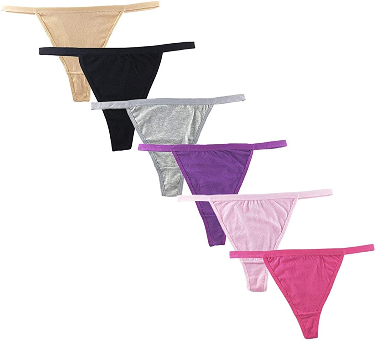 Price:$14.99 Sexy Women's Underwear Cotton Panties G String T-Back Thongs Lingerie (Pack of 6) : Clothing, Shoes & Jewelry