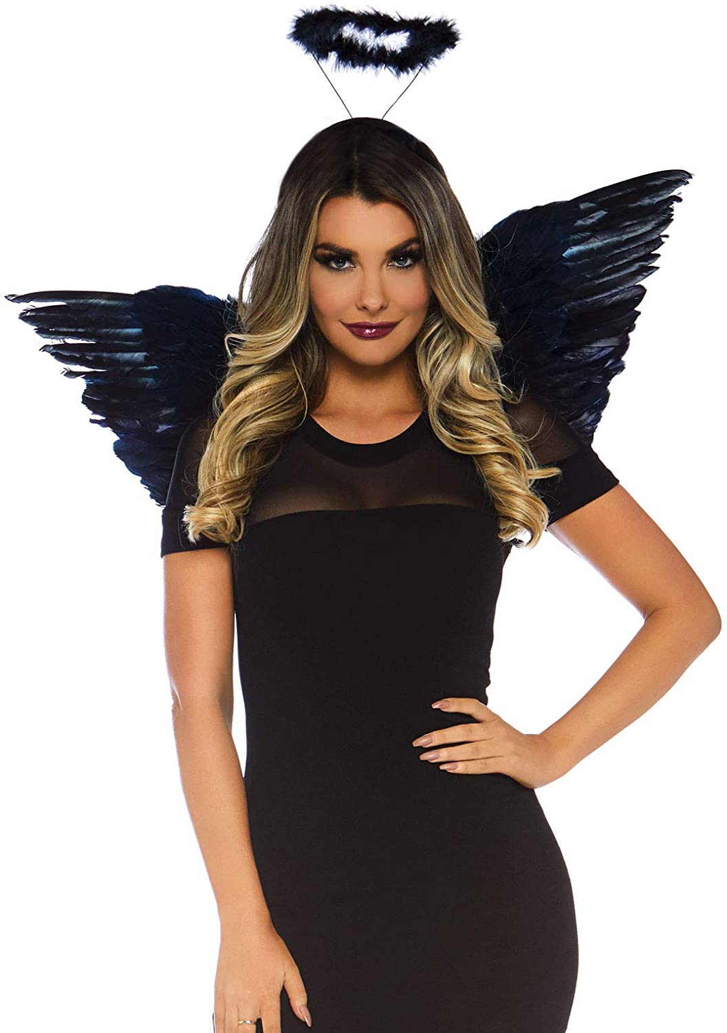 Price:$24.95 Avenue Women's 2pc. Angel Accessory kit, Includes Wings and Halo, Black, One Size : Avenue: Clothing, Shoes & Jewelry